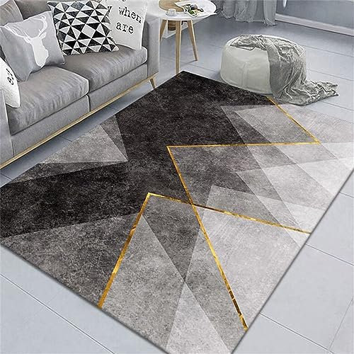 RUGMRZ Kinderteppich Jungen Graue geometrische Muster rechteckige Freizeitdekoration für einfache Pflege Teppich Balkon 180 x 200 cm