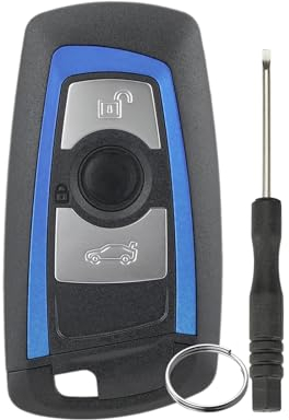 3 Tasten Auto Schlüsselgehäuse Ersatzteil für BMW 1 F10 F11 F20 F30 320 328 520 Z4 Smart Schlüssel Gehäuse Case mit Schraubendreher und Schlüsselring und Blaue Umrandung