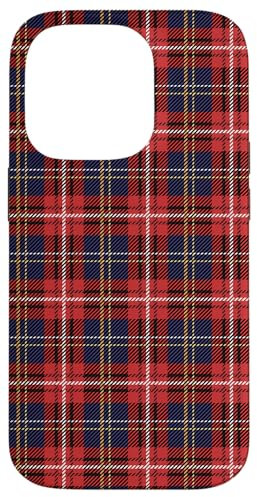 Hülle für iPhone 14 Pro Rot Plaid Tartan Kariert Muster Telefon