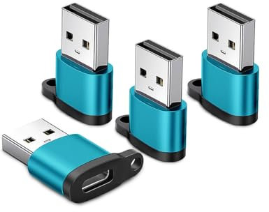 USB to USB C Adapter 4pack- Type-C Male to USB-A Female Data OTG Adapter-Charger Cable Compatible Apple Watch 8,7-MacBook-iPhone12,13,14, 15 Max Pro-Airpods-iPad 10 Air 4,5 Mini 6-Galaxy,S23,S24,A34