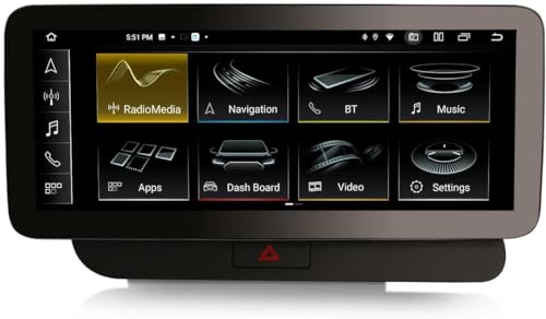 Erisin 12.3 8-Kern 8GB RAM+128GB ROM Android 13 Autoradio GPS Navi für Audi Q5 (2009-2016) Hohe Konfiguration Unterstützt IPS Screen OEM Radio Bluetooth 5.0 DAB+ CarPlay Android Auto USB Can-bus WiFi