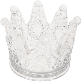 Ciieeo Glas Krone Teelichthalter Mit Elegantem Design Für Teelichter Multipurpose Kerzenhalter Und Aschenbecher Für Zuhause Büro Hochzeiten Und Partys Transparent