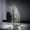 Luverre Tischlampe | LED-Leuchte | Glas-Leuchte mit Gravur für Nachttisch, Kommode, Wohnzimmer | Pop Art, Banksy, Kunst (Louis der Styler, Segel | anthrazit)