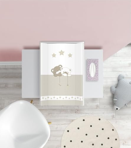 Baby Wickelauflage ohne Verstärkung Teddybär-Traum - 70X 47 cm - Wickelplatte für Babybett - Wickelaufsatz und Bettumrandung - Changing Mat Zubehör