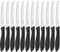 targzier Frühstücksmesser 12-teilig,Brötchenmesser mit Wellenschliff, Brotzeitmesser,Tomatenmesser,Buttermesser,Scharfes tafelmesser wellenschliff,Spezialklingenstahl,Spülmaschinenfest,schwarz