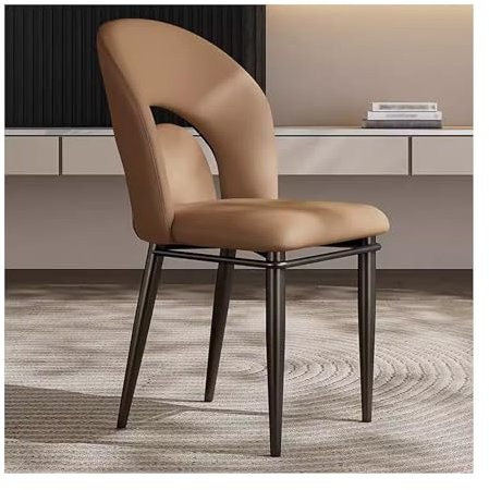 MARIYCH Esszimmerstühle, gepolsterte Küchenstühle aus PU-Leder, Stühle mit gebogener Rückenlehne und schwarzen Metallbeinen, seitlicher Akzentstuhl für Küche, Esszimmer, Schlafzimmer, Wohnzimmer