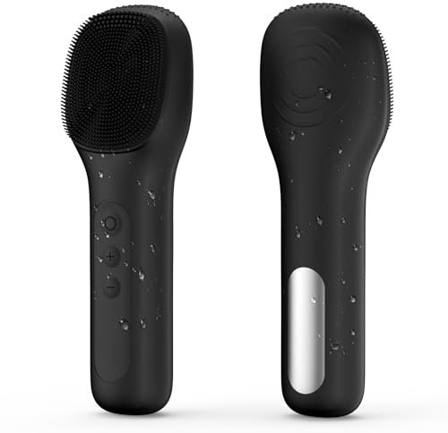 Brosse Nettoyante Visage Électrique IPX7 Étanche Silicone Rotative pour Nettoyer Le Visage en Profondeur pour L'Acné, les Points Noirs, la Peau Morte (Noir)