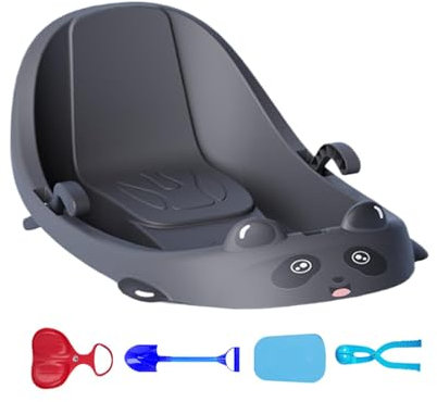 Luge en Plastique, Luge pour Enfant, Luge à Neige avec Pelle à Neige, Pince à Boules de Neige, Lames de Ski, Coussin Thermique, Luge pour Enfant de qualité supérieure