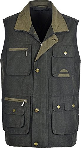 R G Clothing Mens Fishing,Hunting,Hiking,Traveling Lightweight Body Warmer Gilet Windproof Showerproof Multy Pockets Gilet Jacket (UK, Alpha, 3XL, Regular, Regular, Green)