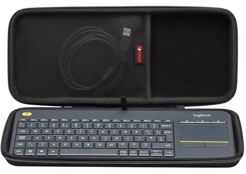 XANAD Hartschalen-Schutzhülle für Logitech K400 Plus/Logitech POP Keys/Logitech MX Mechanische Mini Wireless Touch Tastatur (schwarz) - Innenseite: 36,6 x 14 x 2,8 cm