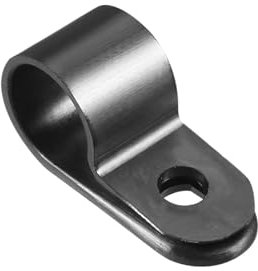 Teansic 200PCS R-Type Black Nylon Cable Clips,1/2'' Plastic Wire Clips Fasteners Assortment for Wire, Cable, Conduit