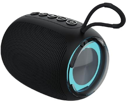 setty Small Bluetooth Speaker Black - USB Speaker with Micro-SD Card Slot - Bluetooth Speaker Wireless with Radio and RGB Lighting - Small Portable Speaker with Long Battery Life