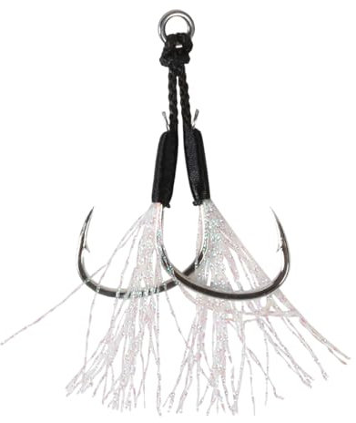 YHAILI Slow Fall Jigs Angelhaken Dancing Stingers Jigging Köder Angelhilfshaken Mit Teasern Ersatzhaken Pack