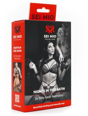 SEI MIO - Luxurious Satin BDSM Restraints for Romantic Play - Elegant Silk Sash for Hand & Leg Restraints - Perfect for Couples Exploring Intimacy and Sensuality.