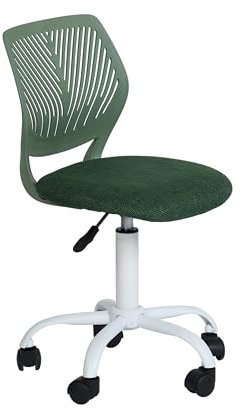 FurnitureR Sillas giratorias de Comedor, 1 Silla de Cocina, Silla Acolchada, Silla giratoria, cómoda Silla con Ruedas, Respaldo, Silla sin Brazos para Comedor, Sala de Estar, Verde
