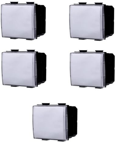 MODULI FRUTTI PRESE BIPASSO 10A 16A 230V INTERRUTTORI PULSANTI SCHUKO USB DIMMER SENSORI ANTENNA RETE COMPATIBILE CON BTICINO MATIX (5x, pulsante portanome)