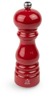PEUGEOT - Moulin à Sel Paris u'Select 18 cm - 6 Réglages de Moutures - Innovation Sel Glace, Mécanisme Zirlion - En Bois Labellisé PEFC - Fabrication Française - Coloris Laqué Rouge Passion