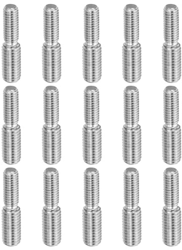 PATIKIL 15 Stück Gewindestange M8x20mm zu M10x20mm Doppel Ende Gewindebolzen, Gewinde Reduzier Adapter, Doppelt Schlitzkopf 304 Edelstahl Stiftschrauben, für Möbelbefestigung, 41 Lang