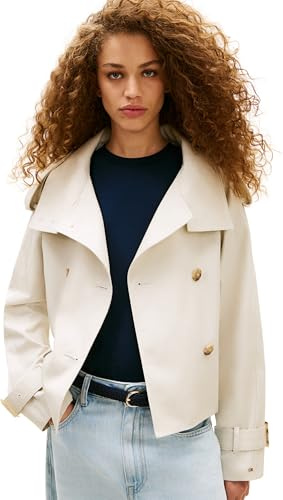 Tommy Hilfiger Damen Cotton Crop Trench Ww0ww50768 Trucker-Jacke (1er Pack)