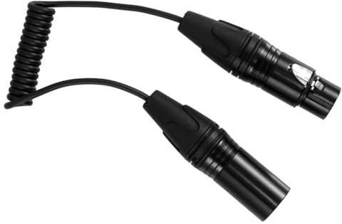 Beaupretty Audio Microphone Cable Xlr Pin Spring Reel Braided Cord for Recording Mixers Amplifiers Balanced Mic Cord