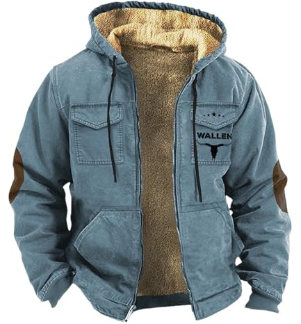 Generisch übergangsjacke herrenFleecejacke Herren Jacke Winterjacke Herren Multi Taschen Blouson Einfarbiger Fleece Softshelljacke Winter Warm Sweatjacke Kapuze Kordelzug Bequem Fit übergangsjacke