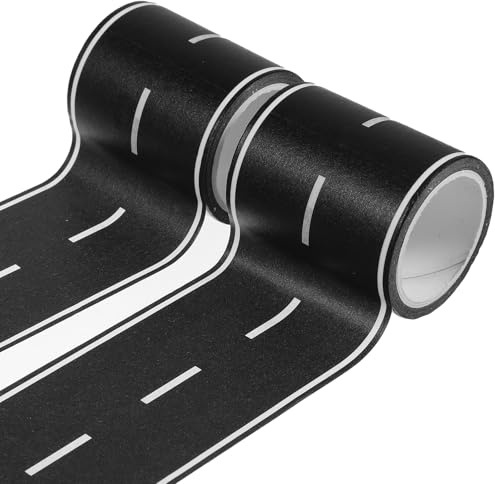 Ouligay 2 Rollen Straße Washi Tape Straße Für Spielzeugautos Schwarze Straßen Klebeband Selbstklebendes Autobahnklebeband Für Lernen Spielen Rennparty-Dekoration geburtstagsparty DIY