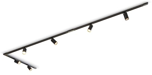 CALEX Tracklight 3m, Deckenschiene, exkl. 6x GU10-Spots, Schwarz | Komplettes Schienensystem mit ausrichtbaren Lichtakzenten für Küche, Wohnzimmer, Geschäft oder Büro