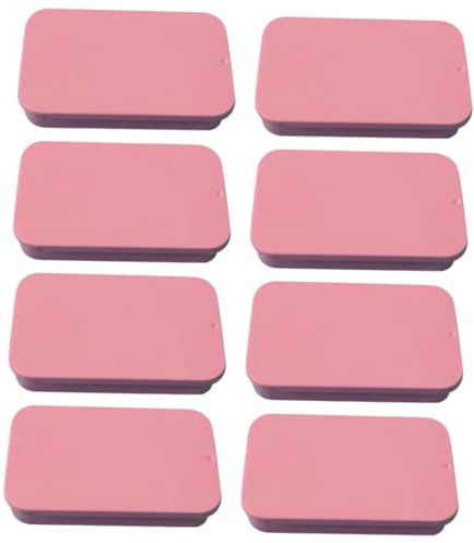 TOYANDONA 8Pcs Metal Candy Case with Sliding Push Pull Lid, Secure Closure for Food Small Items, Rectangular Storage Box Set