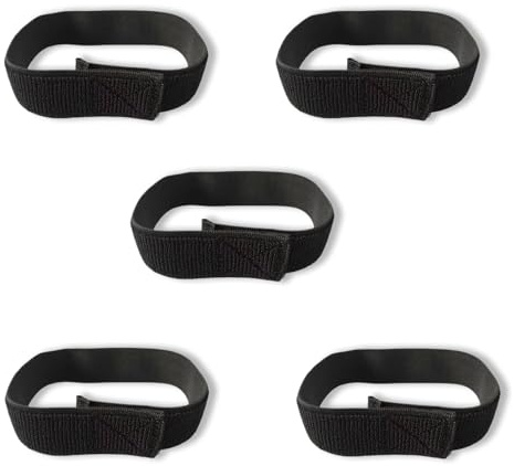 fKiZanthene 5 Pairs Elastic Football Sock Straps with Adjustable Hook and Loop Fastening, Shin Pad Straps and Ankle Support Bands for Football Training and Sports