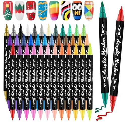 Kalolary Lot de 12 stylos de nail art, 12 couleurs différentes, pointe des ongles, graffiti, pinceaux pour le bricolage, la beauté, les bijoux, les outils de manucure (multicolore S)