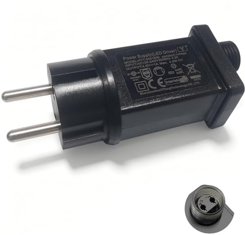 AmiCera Guirlande lumineuse 4,5 V 1 A - Étanche IP44 - Transformateurs basse tension - Adaptateur LED - Transformateur extérieur - Basse tension - Pour sapin de Noël - Lumières stalactites