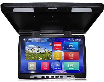 24 Inch Car Monitor 2+16GB Car Ceiling TV 1080P MP5 Video Playe HD Roof Mount Display Netflix Family Road Trips(Nero)