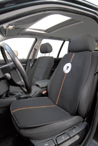 DFB Sitzauflage Polyester Schwarz Auto Original DFB Design Hochwertig Gesticktes Logo Seitenairbag Geeignet Schadstoff Geprüft