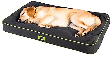 Ferplast Hundematte Extra Groß - Orthopädisches Hundebett - Hundebett Waschbar & Kratzfest - Hundekissen - Hundebett Flauschig - Herausnehmbare Polsterung - Polo - 110 x 70 x h 8 cm, XL, SCHWARZ