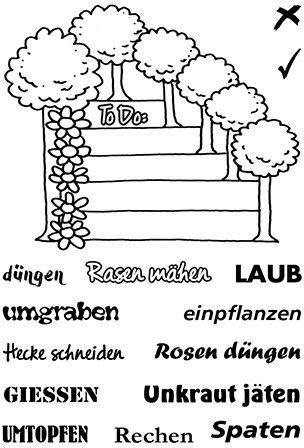 Efco Stempel Clear ?Garten?. transparent. A7/ 74 x 105 mm. 15-teilig