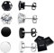 4 Pairs Acier Inoxydable Boucle d’Oreille pour Homme Femme Clou d’Oreille Anneau CZ 6mm