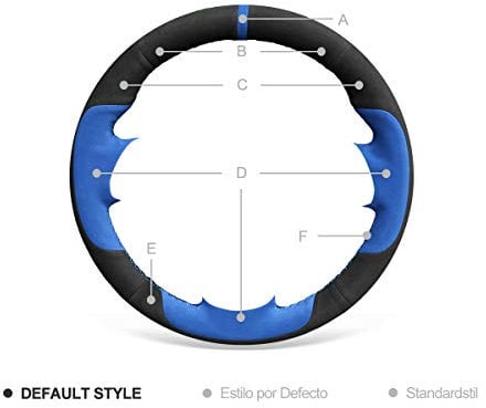 MEWANT Lenkradbezug für BMW 1er E81 E82 E87 E88 2008-2012/3er E90 E91 E92 E93 2006-2011, Schwarz und Blau