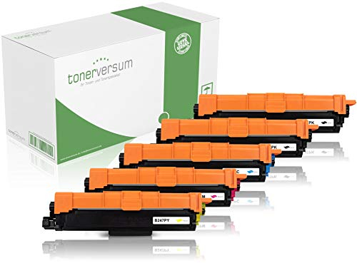 Tonerversum 5 Toner kompatibel zu Brother TN-247 Schwarz Cyan Magenta Gelb für DCP-L3550cdw HL-L3230cdw HL-L3270cdw MFC-L3750cdw Multipack