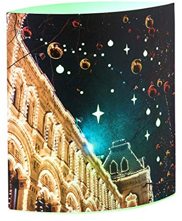 LED Motiv-Leuchte mit weihnachtlichem Motiv, Weihnachtsdeko mit 2 warm-weißen & 2 bunten LED, praktischer Timer, batteriebetrieben (Haus)