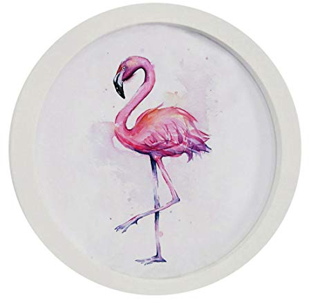 TFlower Fotorahmen rund Weiß, Bilderrahmen rund aus Holz & MDF für Schlafzimmer Wohnzimmer Wand Fotorahmen Wanddekoration 7in(Äußerer Rahmen-Durchmesser: 18,3cm)