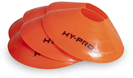 Hy-Pro 6 Pack Training Cones For Indoor Outdoor Use | Football Drills Practice & Agility Training