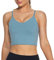 Lemedy Gepolsterter Sport-BH für Damen, V-Ausschnitt, Fitness, Workout, Yoga, bauchfreies Tanktop, Himmelblau, X-Large