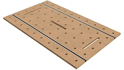MFT Lochplatte MDF 19 mm – Werkbank Arbeitsplatte mit 100 mm Lochbild – CNC Aufspannplatte 20mm Loch für Multifunktionstisch & Werkstatt (T-Nut Profil, 100 x 60)