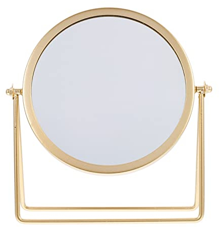 SOLUSTRE Desktop- Arbeitsplatten- Eitelkeitspiegel Kreativer Schminktischspiegel Make- Up- Acoccesories- Spiegel für Frauen Und Mädchen Bilden Dekoration (Gold)