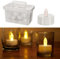 Cepewa LED Teelicht | 24er XL Aufbewahrungsbox | realistisches Flackern | Kerzenlicht Ø 4cm warmweiß | inkl. Batterie