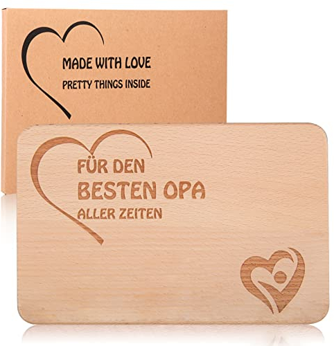 Marvelights Frühstücksbrettchen für Opa, Holzbrett mit Gravur für den besten Opa aller Zeiten, Geschenk Männer, Geschenkidee ideal zum Geburtstag oder zu Weihnachten