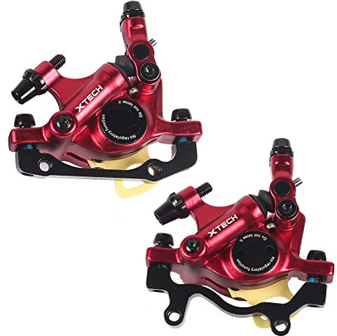 Ykpoo ZOOM HB-100 XTECH MTB Pinzas de freno hidráulicas Disco Abrazadera de freno de bicicleta Conjunto delantero y trasero (rojo)
