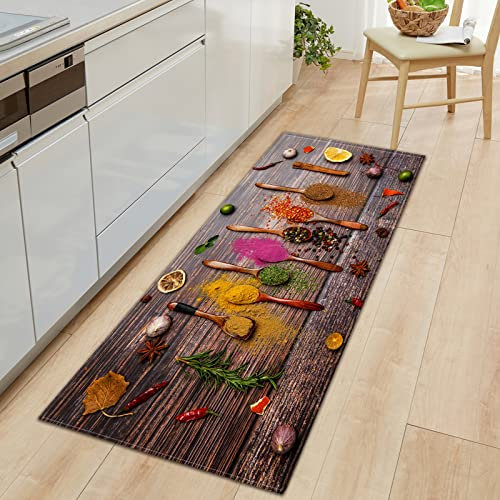 wpoqwyf Tapis de Cuisine, Vaisselle & Épices Devant Evier Lavable Antiderapant Comfort Tapis de Bain Paillasson Tapis de Sol Cuisine - 40x120cm(15.6×46.8inch)