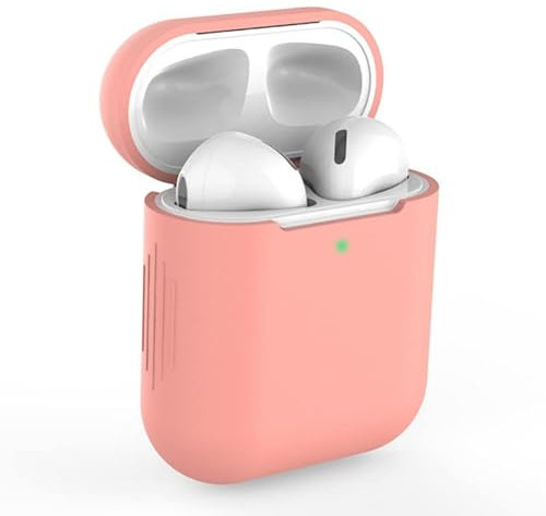 Silicone Protective Case/Cover Compatible with AirPods 1 & 2 [Pink]