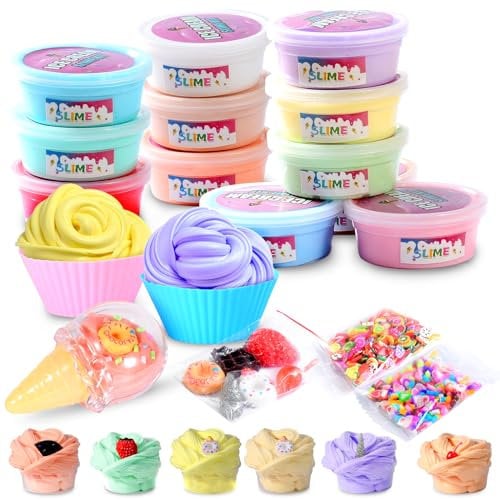 10 Pack Ice Cream Soft Slime Making Kit,Butter Slime Stress Relief Toy for Kids Partys, Scented Funny Slimes,Soft and Non-Sticky for Girls and Boys.